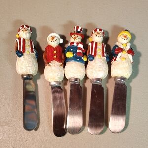 Boston Warehouse Snowman Spreaders - Red, Blue, White, Yellow